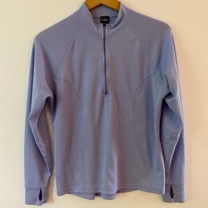 L.L. Bean Womens Purple Half Zip Shirt Size Large